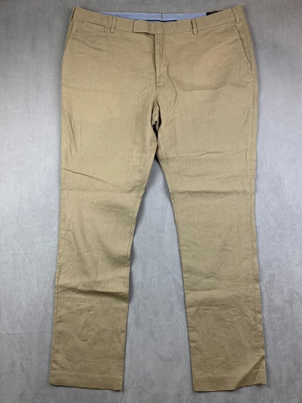 Ralph Lauren Polo Men Pants 40 Beige Tan Slim Fit 100% Linen Trouser Khaki 40x32